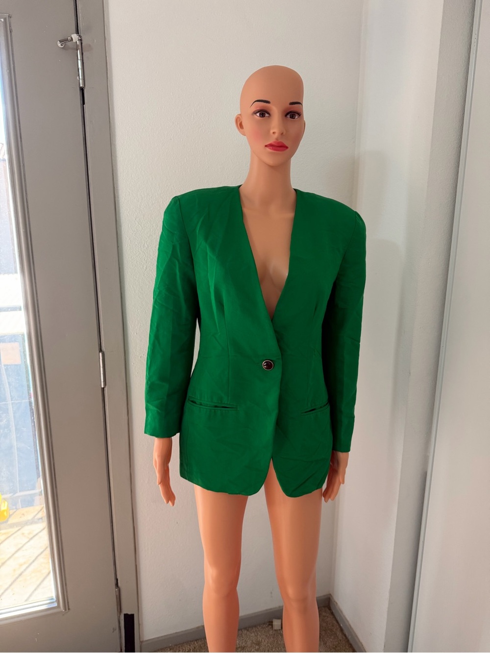 SK & Company Vintage Emerald Green Structured Blazer Size 6